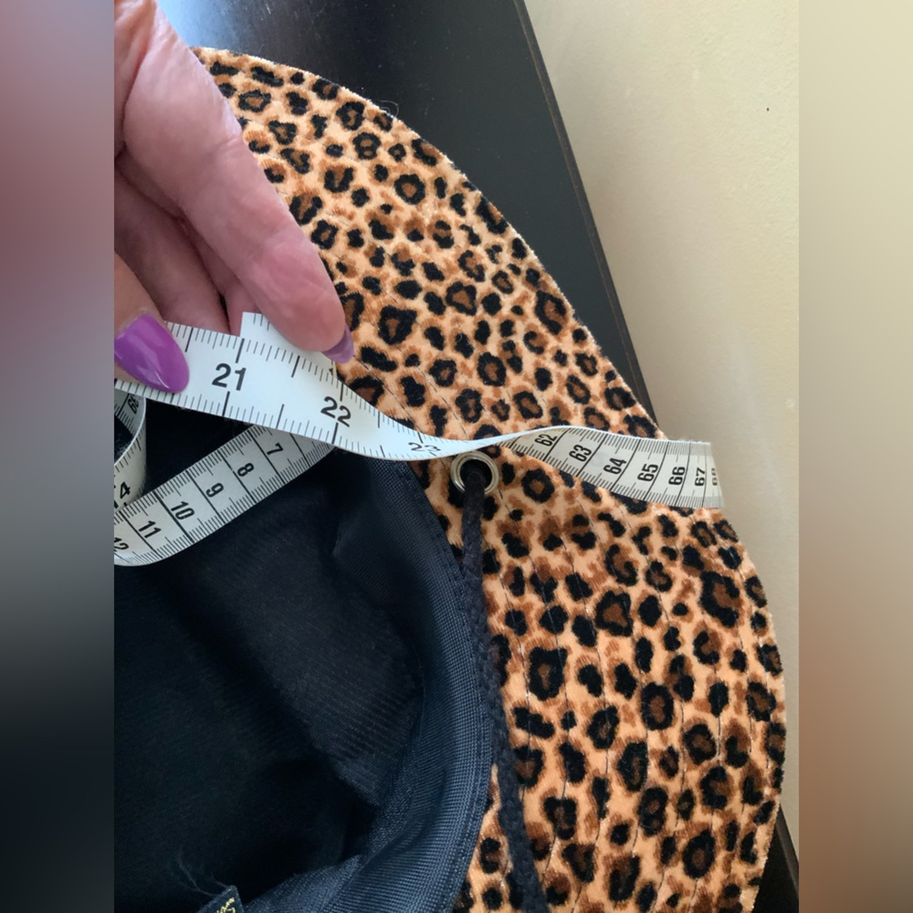 Leopard Print Wide Brim Fedora Hat - Picture 6 of 6